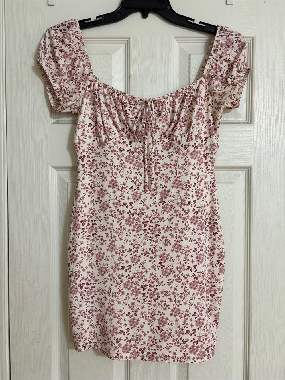 Windsor White Mini Dress with Pink Floral Print